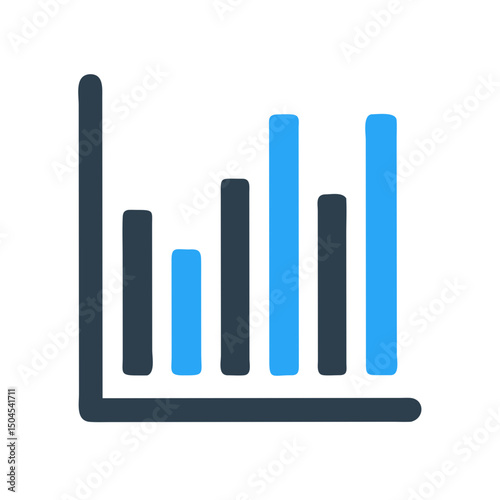Vertical Bar Graph Icon Representing Business Analytics and Data Visualization