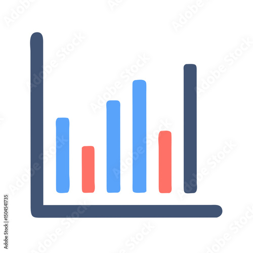 Vertical Bar Graph Icon Representing Business Analytics and Data Visualization