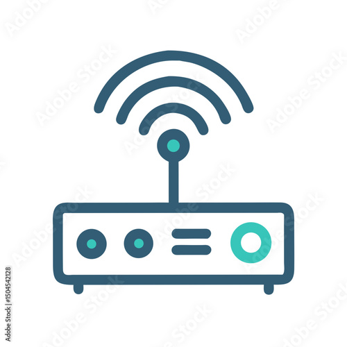 WiFi Router Icon Representing Internet Connection and Wireless Networking