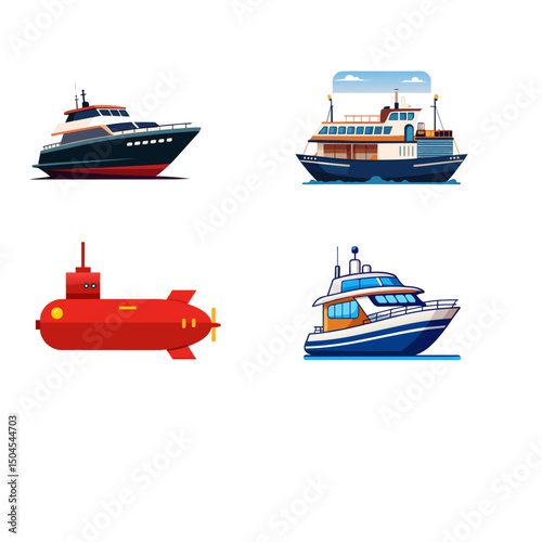 vector illustration of a ship