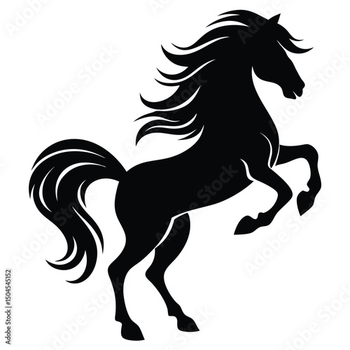 Running Horse Silhouette vector clipart 