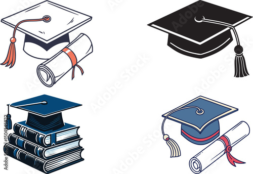 a black and white picture of a graduation cap with a tassel