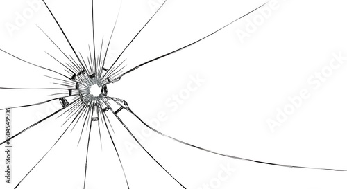 Shattered Reality A Close-Up of Broken Glass and its Fractured Design