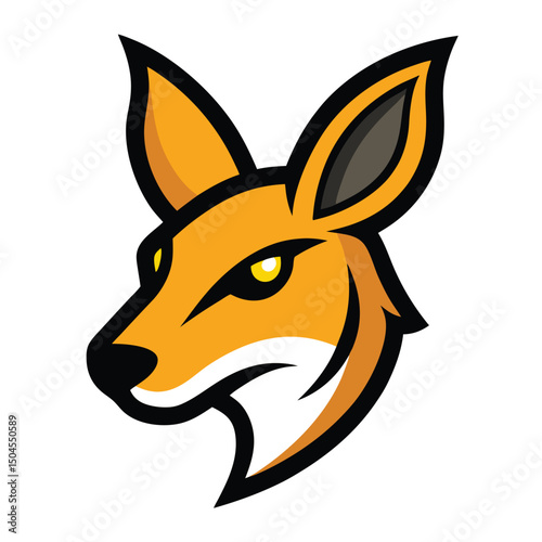 Kangaroo head mascot logo  vector 