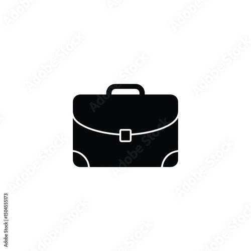Briefcase silhouette icon vector isolated on white background. Suitcase, luggage, box, baggage, accessory icon vector