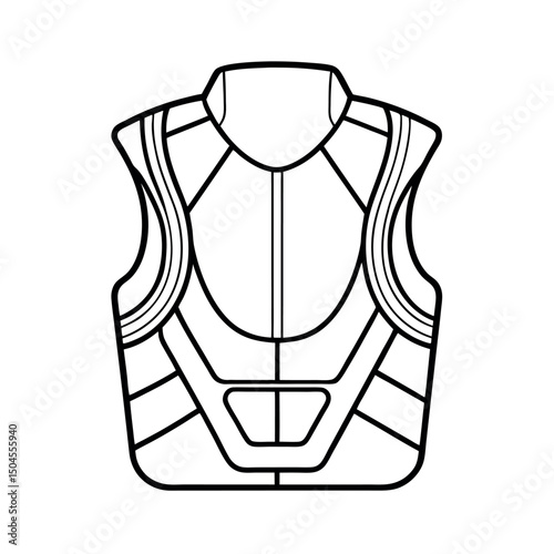 Body Protector Outline Line Art Vector Illustration