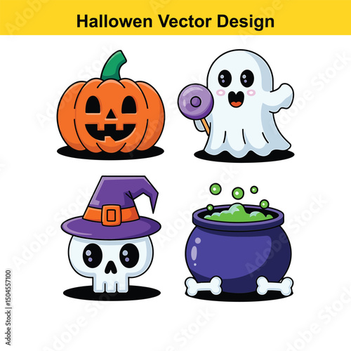 Cute halloween ghost characters vector illustration set. halloween, ghost, character, cute, cartoon, illustration, vector, design