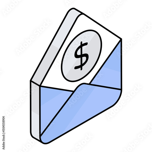 Business Isometric Colored Outline Icons