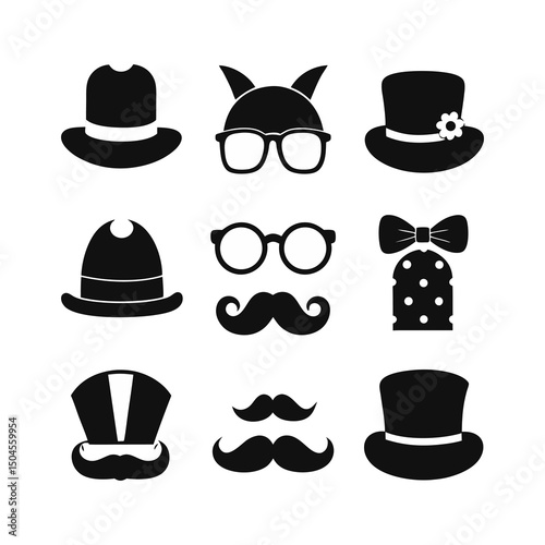Gentlemen's Accessories Silhouettes Set