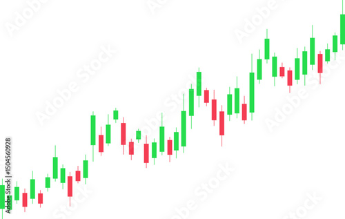 Stock market illustration on isolated background, flat vector illustration