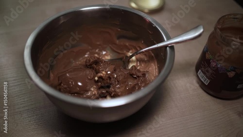 Making Cake with Condensed Milk Cream — Dessert Preparation Close-Up