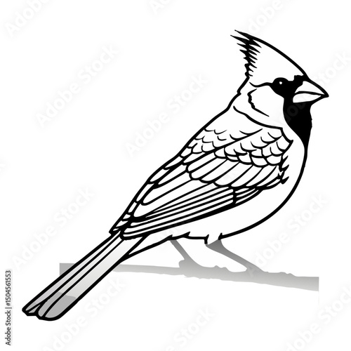 Cardinal in Winter Theme Vector Illustration