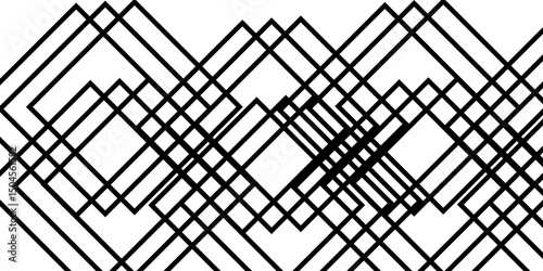 Texture of rhombuses / squares for - blanket, tablecloths, clothing, shirts, dresses, paper, bedding, blankets, blankets and other textiles. Abstract diagonal black thin to thick line pattern
