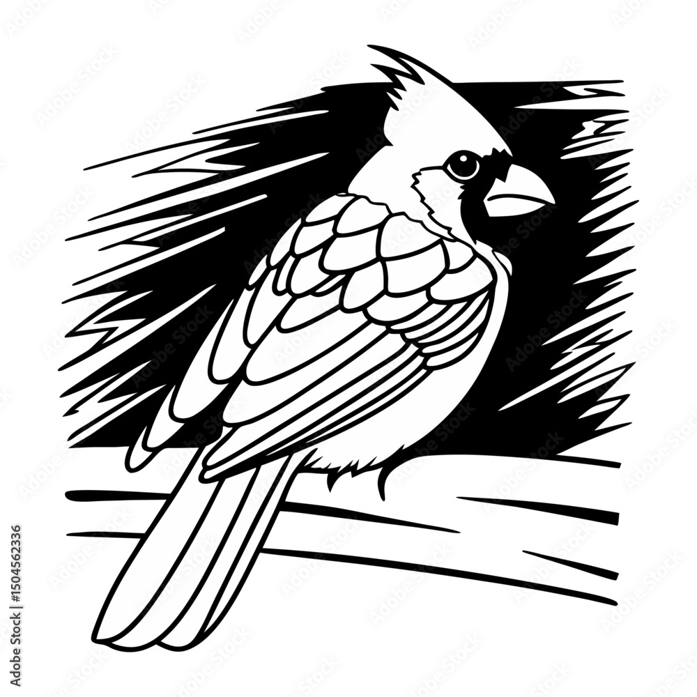 Obraz premium Cardinal Feather Detail Vector Illustration