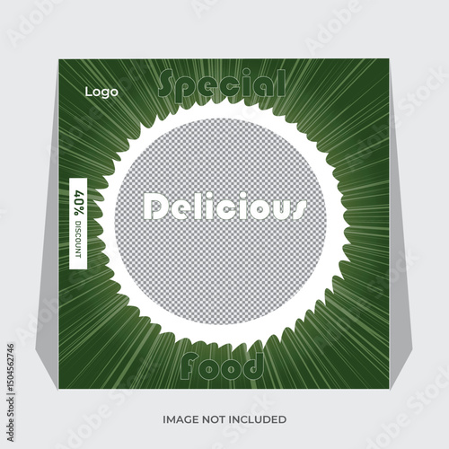 Special delicious food social media post design template .