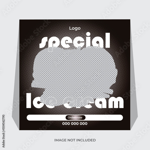 Special ice cream social media post design template .