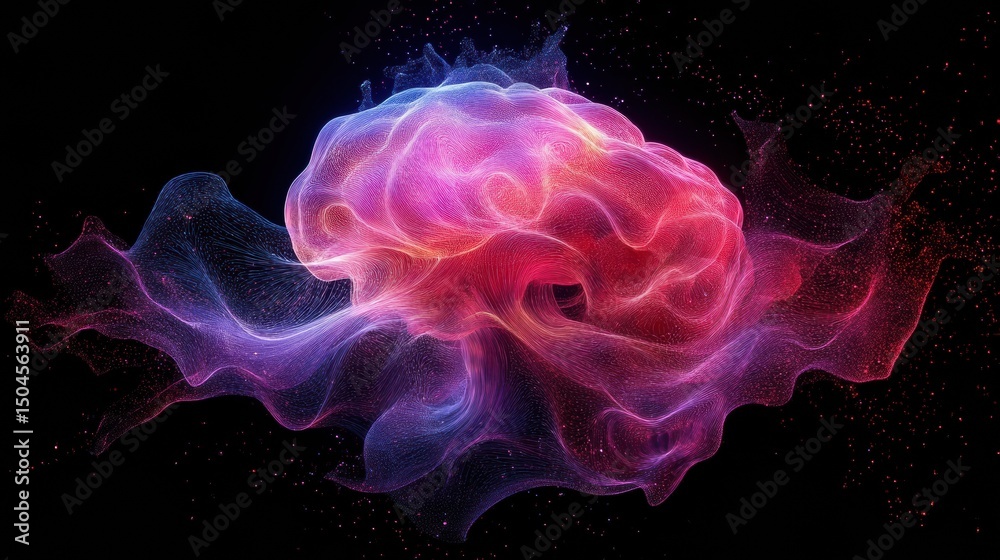 Obraz premium AI brain neural network visualization