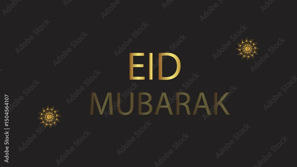 eid mubarak lettering with mandala animation. motion graphic with simple typography, high quality video