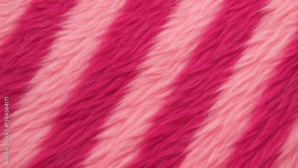 Fototapeta premium Wallpaper background of diagonal pink and magenta fur texture pattern