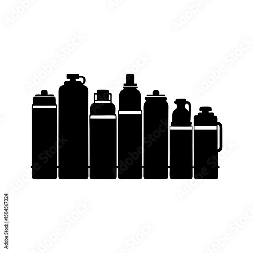 ollection of Bottle Silhouettes