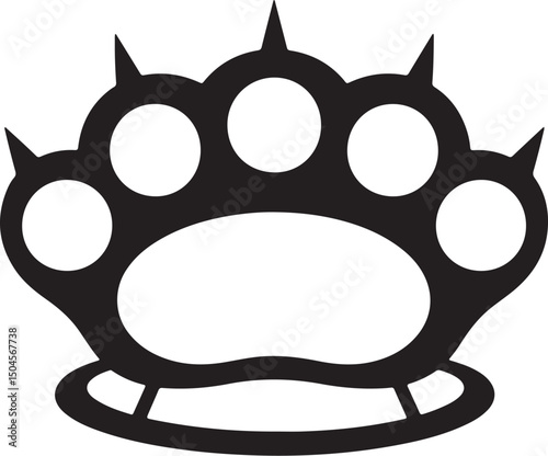 Steel Brass Knuckles Logo Vector