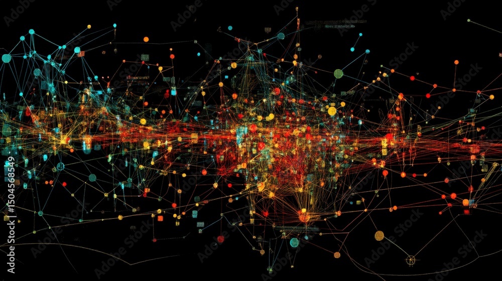 Fototapeta premium Abstract network graphic with vibrant connections.