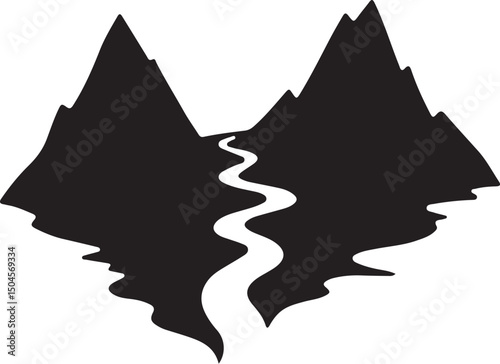 Mountain silhouette vector 