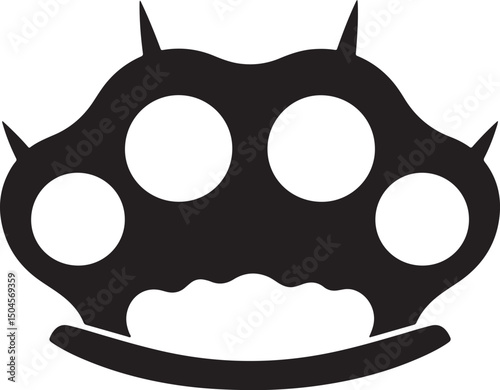 Steel Brass Knuckles Logo Vector