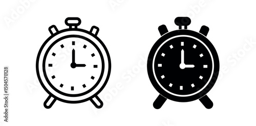 Clock icon. watch icon. time symbol. alarm clock icon. table clock icon. stop watch sign. timer png icon. alarm clock vector illustration
