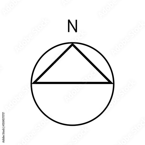 Architectural north arrow and compass outline vector