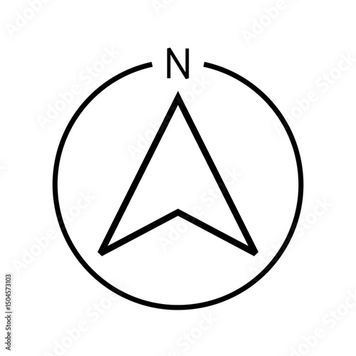 Architectural north arrow and compass outline vector