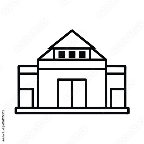 Cinema Building Icon Isolated on White