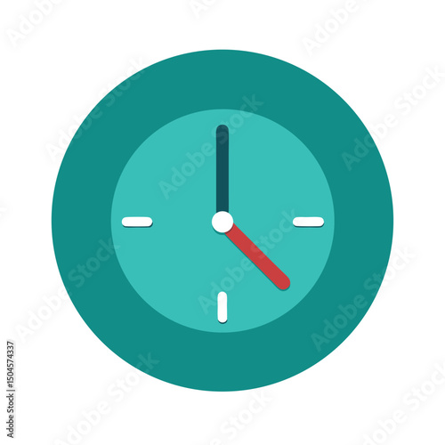 Clock Icon Time Symbol Flat Illustration