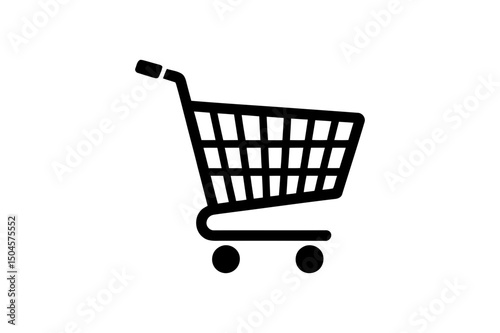 Simple black shopping cart vector image