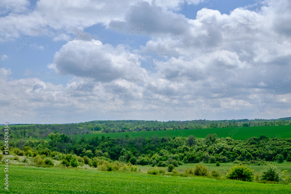 Fototapeta premium cloudy sky over beautiful landscape