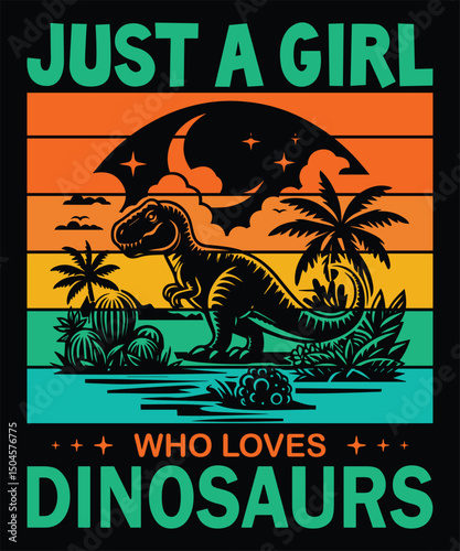 Just a Girl Who Loves Dinosaurs Tyrannosaurus Rex Design