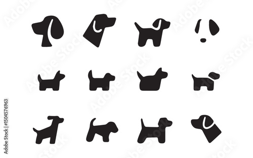 Dog Silhouette Collection: A delightful collection of charming dog silhouettes.