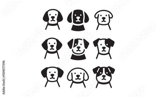 Adorable Dog Illustration Collection: A charming set of various dog breeds and their playful expressions, capturing the diverse personalities of our canine companions.