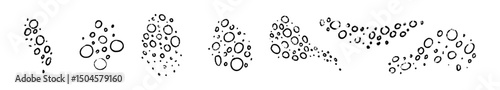 Sparkling water bubbles with gas foam texture. Fizzy drink and champagne effervescent effects. Flat vector illustration isolated on white background.