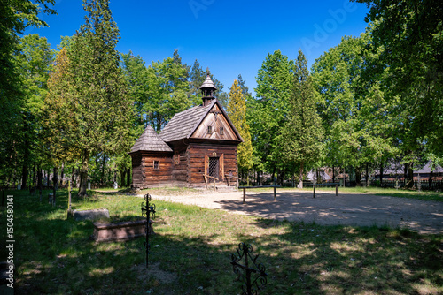 Wielkopolska Ethnographic Park in Dziekanowice, Historic wooden chapel, Wielkopolska Province, Poland