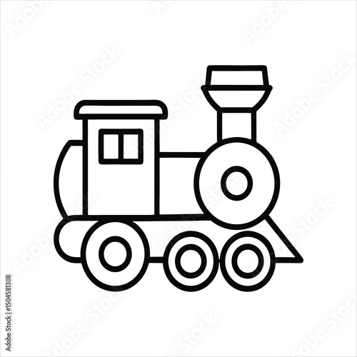  Locomotive Engine Line Art Icon Vector Illustration