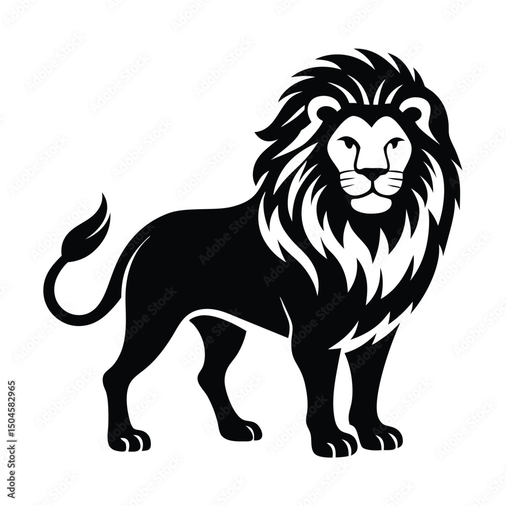 Fototapeta premium Silhouette of lion vector clipart 