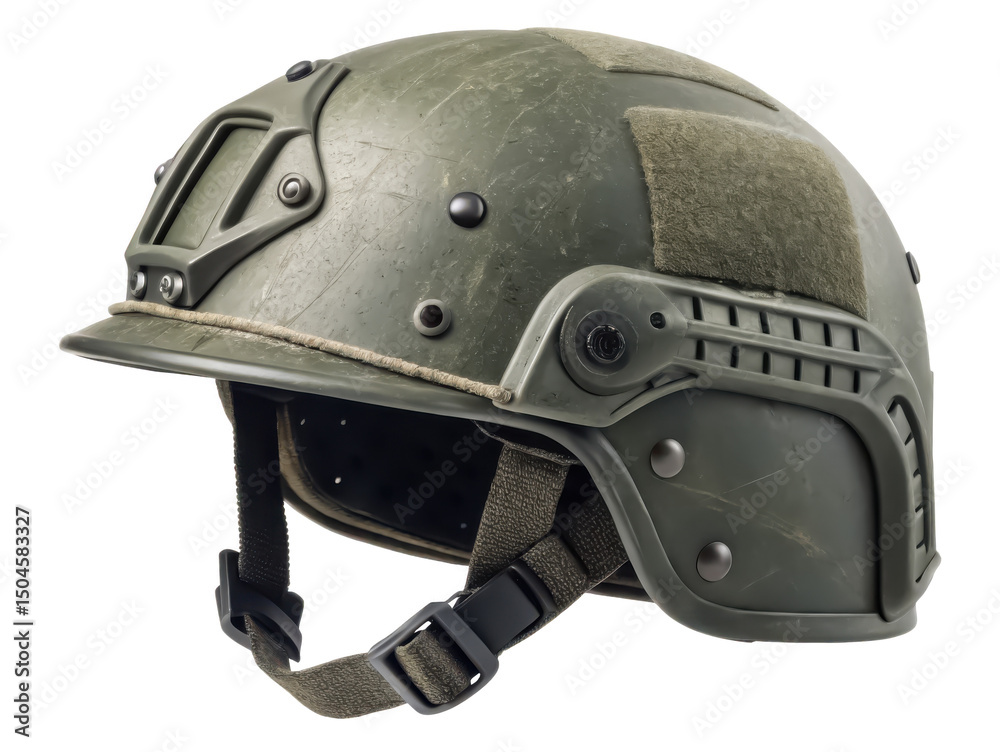 Fototapeta premium War bulletproof helmet isolated PNG tactical helmet PNG military protective gear PNG combat head protection PNG soldier helmet PNG bullet-resistant headgear PNG transparent background image