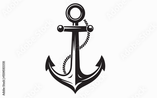 Classic nautical anchor silhouette icon