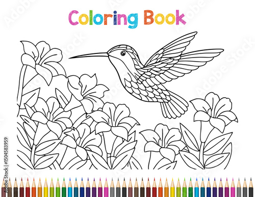 Intricate Coloring Book Page Design Featuring a Complex Illustration with Black and White Lines Ready for Creative Coloring and Artistic Expression