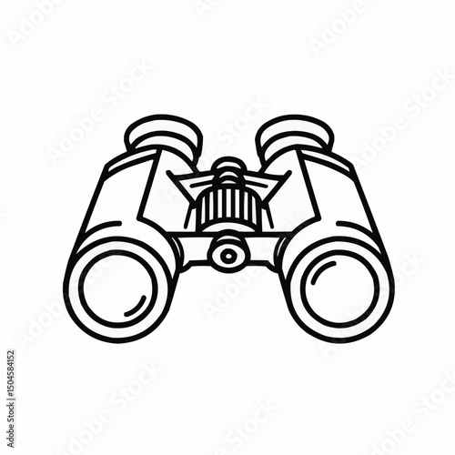 Binoculars in outline design for outdoor exploration and activities  