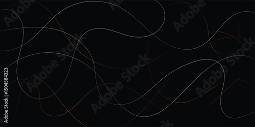 Abstract Background Design with Intertwined, Flowing Lines. This elegant abstract background features a complex network of intertwined, flowing lines in shades of light and dark brown/copper against a