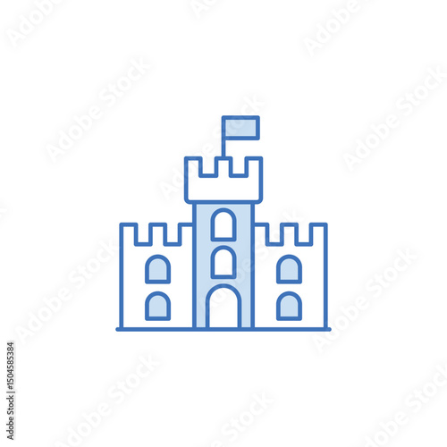 Palace icon design with white background stock illustration
