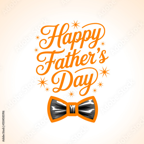 Happy Father's Day Card Design: A heartwarming Father's Day card with an orange and black bow tie, symbolizing love and appreciation for fathers.