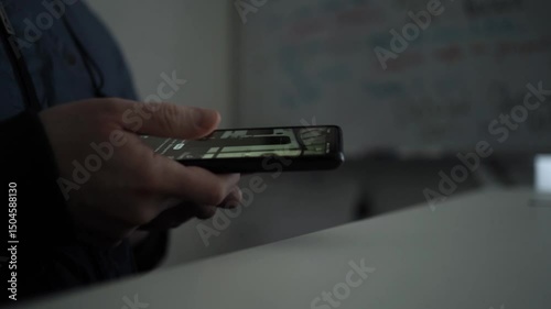 Man Scrolling Social Media on Smartphone — Mobile Browsing and Digital Engagement